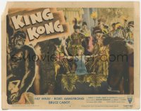 5k1184 KING KONG LC #6 R1956 natives prepare to sacrifice Fay Wray to the gigantic ape, color!