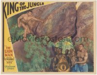 5k1185 KING OF THE JUNGLE LC 1933 Tarzan-like Buster Crabbe about to ambush African natives!