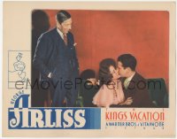 5k1189 KING'S VACATION LC 1933 George Arliss stands over young Dick Powell kissing Patricia Ellis!