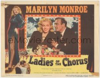 5k1193 LADIES OF THE CHORUS LC R1952 close up of smiling Marilyn Monroe being romanced by Rand Brooks!