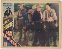 5k1202 LAW & LAWLESS LC 1932 cowboy Jack Hoxie with gun & companions catch Yakima Canutt!