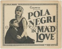 5k0820 MAD LOVE TC 1923 Sappho, romantic c/u of Pola Negri & Alfred Abel, early German silent!