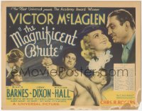 5k0821 MAGNIFICENT BRUTE TC 1936 Victor McLaglen fighting barechested & c/u with Binnie Barnes!