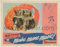 5k1229 MAKE MINE MUSIC LC 1946 Disney, wacky image of horses, one wearing hat with cartoon face!