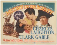 5k0825 MUTINY ON THE BOUNTY TC R1957 romantic c/u of Clark Gable & sexy Movita + Charles Laughton!