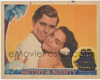5k1269 MUTINY ON THE BOUNTY LC 1935 best romantic c/u of Clark Gable & sexy island beauty Movita!