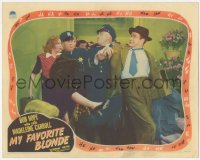 5k1271 MY FAVORITE BLONDE LC 1942 Bob Hope being kicked by Madeleine Carroll as he's arrested!