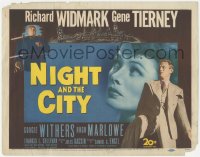 5k0829 NIGHT & THE CITY TC 1950 Jules Dassin, wrestling promoter Richard Widmark, sexy Gene Tierney!