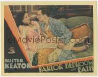 5k1316 PARLOR BEDROOM & BATH LC 1931 close up of Buster Keaton on couch with sexy Joan Peers, rare!