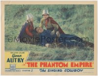 5k0708 PHANTOM EMPIRE chapter 1 LC 1935 c/u of Muranians helping wounded Gene Autry, ultra rare!