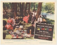 5k1323 PICNIC LC 1956 William Holden, Kim Novak, Rosalind Russell & others eating outdoors!