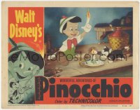 5k1324 PINOCCHIO LC #6 R1954 Disney classic cartoon, great image with him & Figaro by candle!
