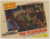 5k1326 PLAINSMAN LC 1936 Gary Cooper as Wild Bill Hickok confronting Charles Bickford and his men!