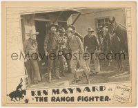 5k1346 RANGE FIGHTER chapter 2 LC 1929 cowboy Ken Maynard & men outside sheriff's office, Trapped!