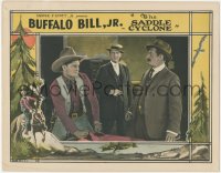 5k1383 SADDLE CYCLONE LC 1925 Jay Wilsey as Buffalo Bill Jr. confronting the bad guys, ultra rare!