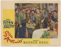 5k1390 SAN ANTONIO LC 1945 great image of Errol Flynn surrounded in crowded saloon!
