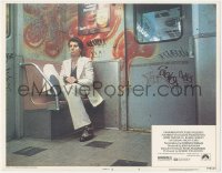 5k1392 SATURDAY NIGHT FEVER rated R LC #4 1977 bandaged John Travolta in white sut smoking on subway!