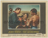 5k1401 SEARCHERS LC #6 1956 John Ford, John Wayne & barechested Jeff Hunter confront Archuletta!