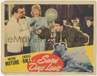 5k1404 SEVEN DAYS' LEAVE LC 1942 soldier Victor Mature watches Lucille Ball talking into microphone!