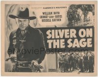 5k0851 SILVER ON THE SAGE TC R1948 William Boyd as Hopalong Cassidy with guns drawn, Gabby Hayes