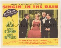 5k1421 SINGIN' IN THE RAIN LC #4 1952 Gene Kelly & Millard Mitchell smile at Jean Hagen on the set!