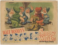 5k1432 SNOW WHITE & THE SEVEN DWARFS LC R1944 Walt Disney cartoon, Dwarfs gathered around Grumpy!