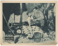 5k1433 SNOWDRIFT LC 1923 c/u of Buck Jones staring at Dorothy Manners sleeping under fur blanket!