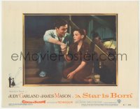 5k1448 STAR IS BORN LC #6 1954 great close up of Judy Garland & James Mason sitting on stairs!