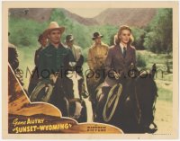 5k1464 SUNSET IN WYOMING LC 1941 cowboy Gene Autry riding Champion next to pretty Maris Wrixon!