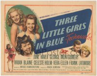5k0863 THREE LITTLE GIRLS IN BLUE TC 1946 sexy June Haver, Vivian Blaine & Vera-Ellen, Montgomery