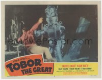 5k1500 TOBOR THE GREAT LC #3 1954 best image of man-made funky robot attacking man inside workshop!