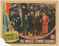 5k1561 WHOLE TOWN'S TALKING LC 1935 Edward G. Robinson, Jean Arthur & cops at movie's climax!