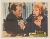 5k1562 WICKED AS THEY COME LC #2 1956 c/u of bad girl Arlene Dahl having drinks with Phil Carey!
