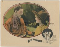 5k1564 WILD BULL'S LAIR LC 1925 great c/u of cowboy Fred Thomson laughing with Catherine Bennett!