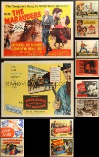 5m0116 LOT OF 14 FORMERLY FOLDED COWBOY WESTERN HALF-SHEETS 1950s a variety of great images!