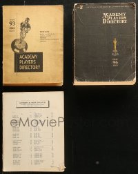 5m1016 LOT OF 3 1962 AND 1963 ACADEMY PLAYERS DIRECTORY SOFTCOVER BOOKS 1962-1963 lots of info!
