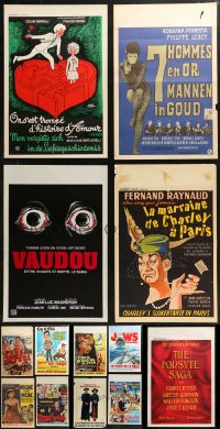 5m0134 LOT OF 17 MOSTLY FORMERLY FOLDED BELGIAN POSTERS 1950s-1980s a variety of movie images!