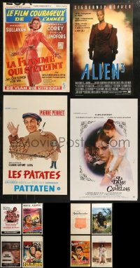 5m0132 LOT OF 18 MOSTLY UNFOLDED BELGIAN POSTERS 1950s-1990s a variety of movie images!