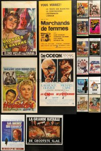 5m0125 LOT OF 22 FORMERLY FOLDED BELGIAN POSTERS 1950s-1980s a variety of movie images!