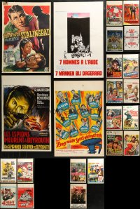 5m0123 LOT OF 23 MOSTLY FORMERLY FOLDED BELGIAN POSTERS 1950s-1970s a variety of movie images!