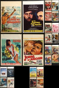 5m0121 LOT OF 24 FORMERLY FOLDED MOSTLY BELGIAN POSTERS 1950s-1980s a variety of movie images!