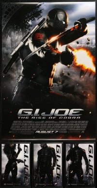 5m0192 LOT OF 4 UNFOLDED DOUBLE-SIDED G.I. JOE THE RISE OF COBRA ADVANCE AND TEASER 27X40 ONE-SHEETS 2009