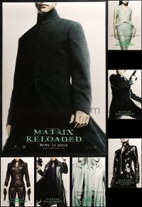 5m0191 LOT OF 7 UNFOLDED DOUBLE-SIDED MATRIX RELOADED TEASER 27X40 ONE-SHEETS 2003 cast portraits!