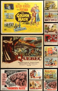 5m0113 LOT OF 15 FORMERLY FOLDED HALF-SHEETS 1950s-1960s great images from a variety of movies!