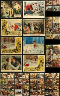 5m0596 LOT OF 92 ENGLISH LOBBY CARDS 1950s-1960s incomplete sets from a variety of movies!