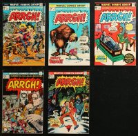 5m0486 LOT OF 5 ARRGH COMIC BOOKS 1970s from the Marvel Comics Group!