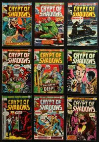 5m0468 LOT OF 9 CRYPT OF SHADOWS COMIC BOOKS 1970s from the Marvel Comics Group!