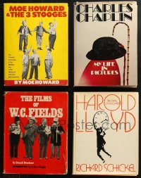 5m0988 LOT OF 4 COMEDIANS COFFEE TABLE HARDCOVER MOVIE BOOKS 1960s-1970s Three Stooges, Chaplin!