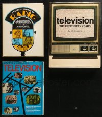 5m0995 LOT OF 3 TELEVISION AND RADIO COFFEE TABLE HARDCOVER BOOKS 1960s-1970s grea timages & info!