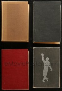 5m0992 LOT OF 4 ACTOR BIOGRAPHY HARDCOVER BOOKS 1949 - 1959 W.C. Fields, Valentino & more!